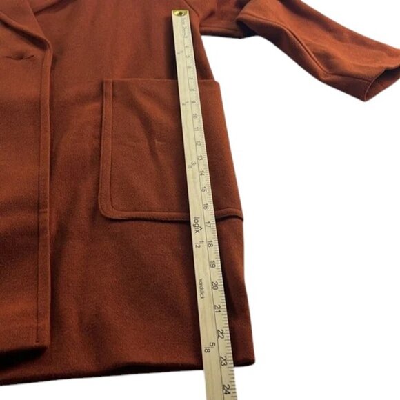 Topshop Peacoat Burnt Orange Wool Blend Coat Women's Size 10 NWT - Picture 5 of 10
